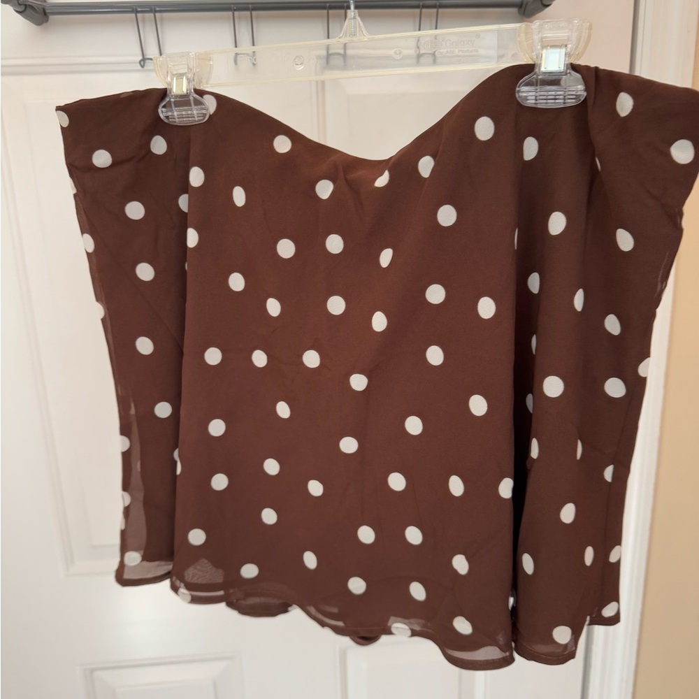 Abercrombie and Fitch Brown Polka Dot Skort